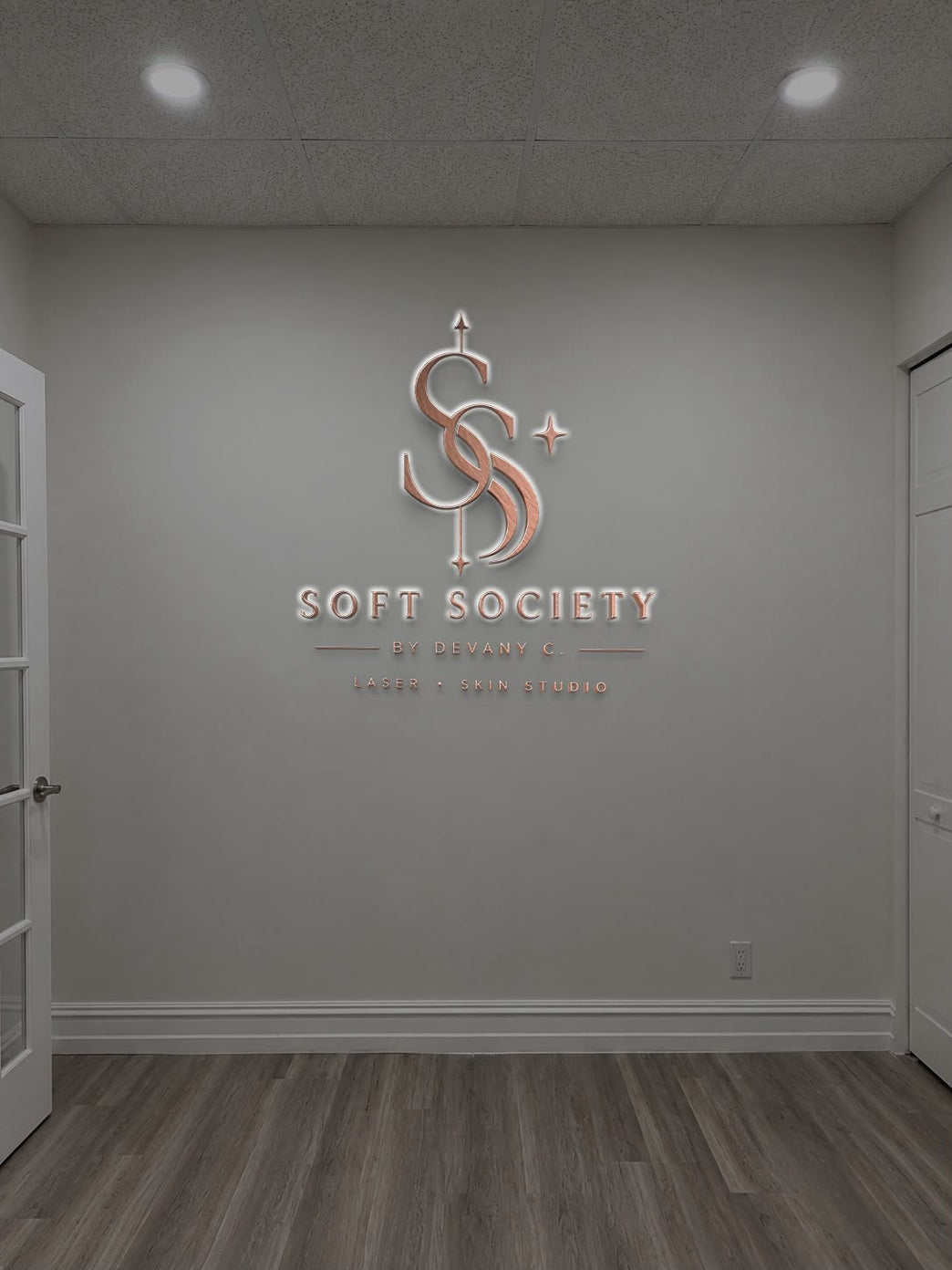 Custom Bronze Metal Backlit Sign For Devany