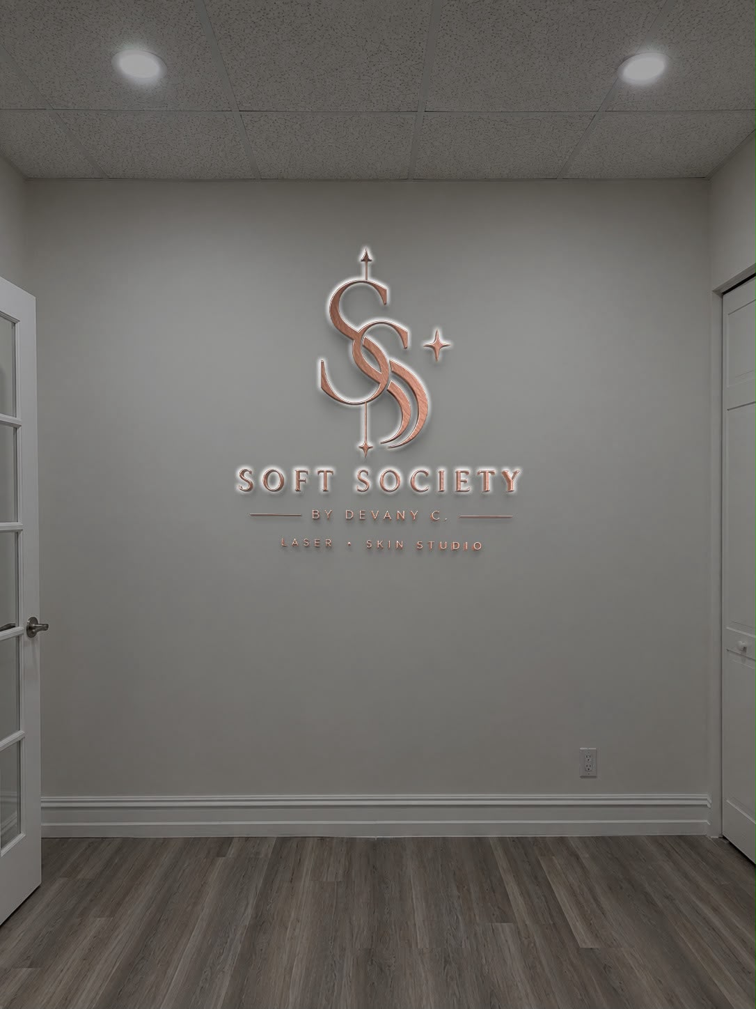 Custom Bronze Metal Backlit Sign For Devany